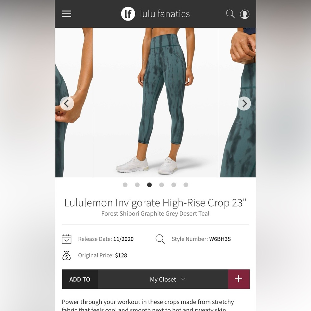 Lululemon Invigorate High Rise Crop 23” - Picture 7 of 7